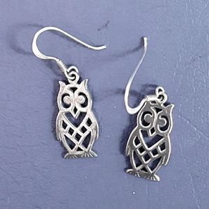 Sterling Silver Owl Earrings